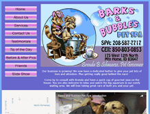 Tablet Screenshot of barksandbubblespetspa.com